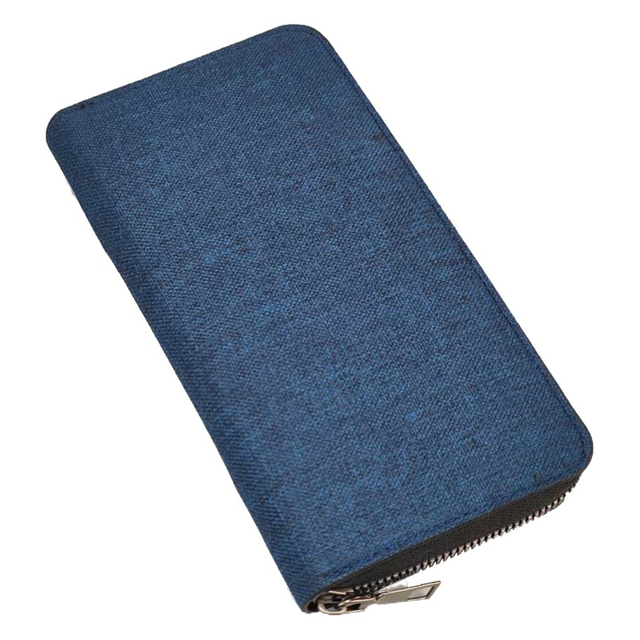 New Men's Long Zipper Wallet Large Capacity Multi-Card Business Canvas Hand Wallet