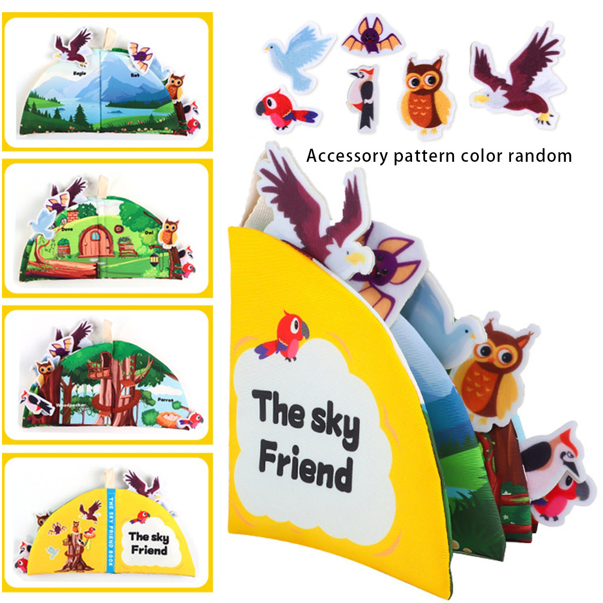 날아다니는 동물 4쪽 8면 BB짖는찢는책 + 동물 6마리 33G