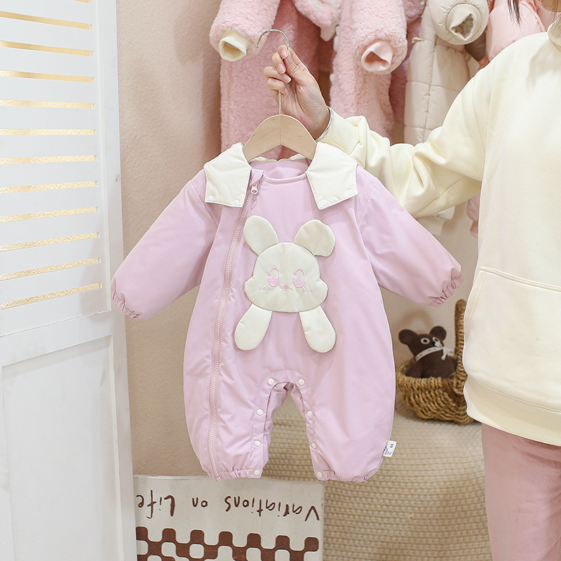 BABY GIRLS BABYS COTTON-PADDED 재킷 겨울 점프 수트 두꺼운 코튼 패딩 의류 겨울면 패딩 의류 겨울 옷 외출 의류 등반