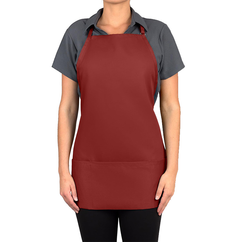 Transfronterizo Amazon delantal de poliéster personalizado logotipo correa larga barista ropa de trabajo delantal de cocina doméstica al por mayor