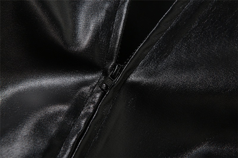 Trendy Faux Leather Hooded Cropped Jacket For Women - Streetwear Biker Style Zippered Long Sleeve Top_ecoleips.com