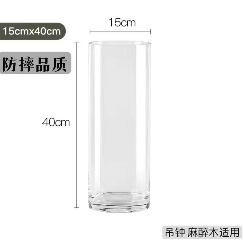 Ventas directas transfronterizas de acrílico anti-caída de alta transparencia imitación de vidrio acuoso de cultivo de floración de floración de floración despierta tubo de floración recto