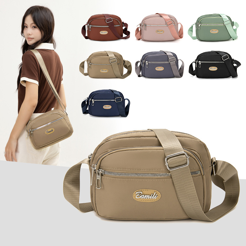 Bolso bandolera transfronterizo simple y versátil Bolso de tela de nailon ligero casual para mujer Bolso de moda Bolso impermeable al aire libre
