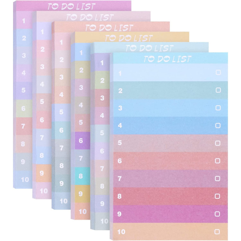 Cross-border multi-color rainbow memo pad shopping plan memo notepad office study list Cross-border multi-color rainbow memo pad shopping plan memo notepad office study list