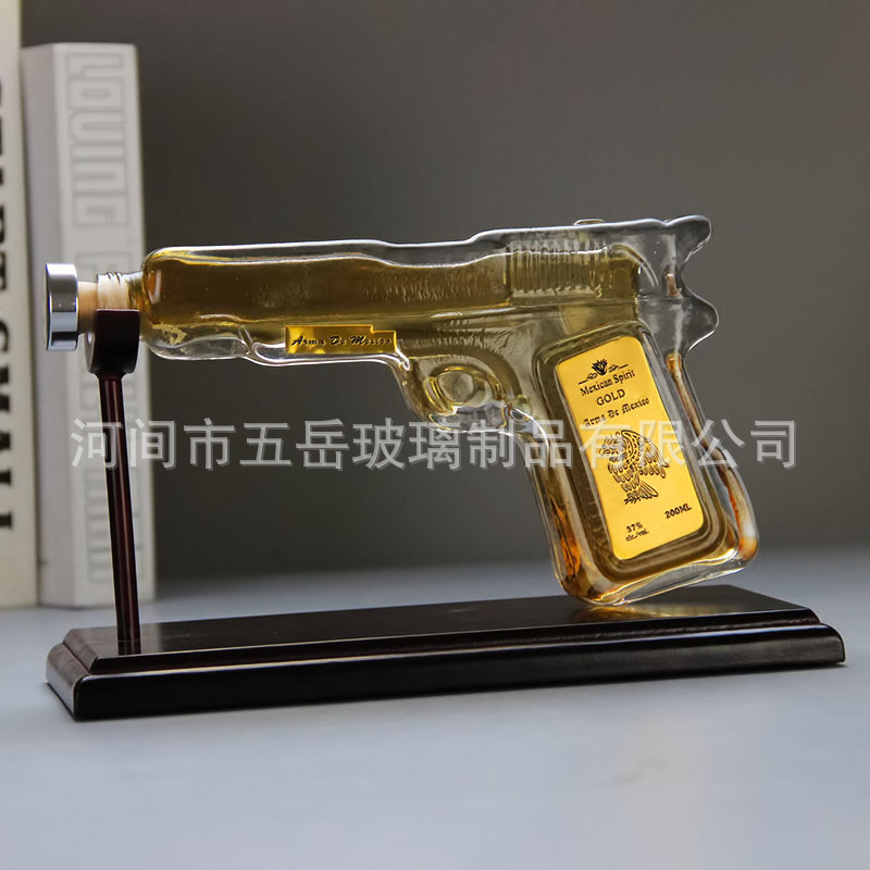 批发 手枪形玻璃泡酒瓶 异形醒酒器批发 高硼硅材质玻璃酒瓶