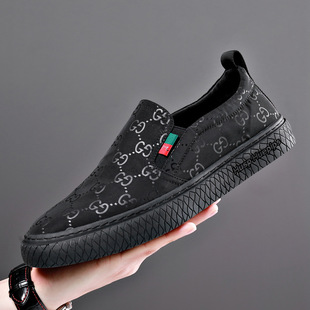 Men's Casual Loafers, Men's Printed Trendy Shoes, Comfortable Soft Soles, Breathable Slip-On Men's Shoes, Breathable Mesh