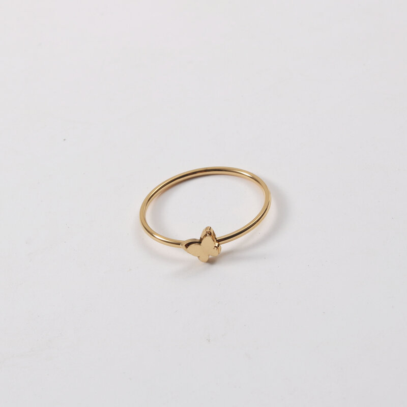 Simple Style Butterfly Titanium Steel Plating Rings