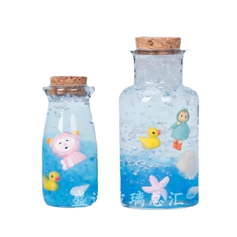 Botella de deseos de bricolaje al por mayor, botella de cielo estrellado, botella de nebulosa, botella de arco iris, botella de deriva, botella de mar, botella de estrella de la suerte, vidrio