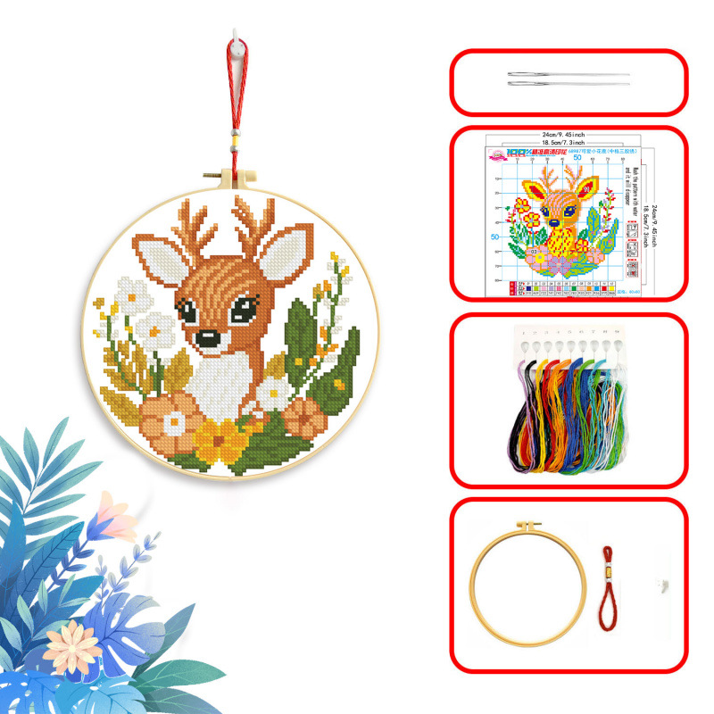 Punto de Cruz Real de la Mona Lisa, Árbol de la Vida y Dibujos Animados de Animales, Decoración Simple y Linda para Sala de Estar, Bordado a Mano con Hilo image 6