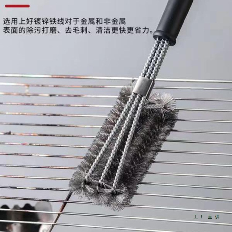 钢刷子清洁刷长柄商用清洁工具烧烤架钢刷长柄烧烤网不锈钢刷铁刷