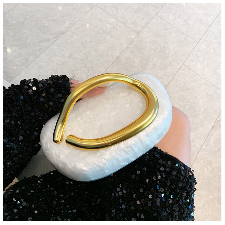 Bolsa de cena transfronteriza, dama de alto nivel, bolsa de mano de lujo ligera, cadena de bolsas acrílicas, bolsas de mano de boda