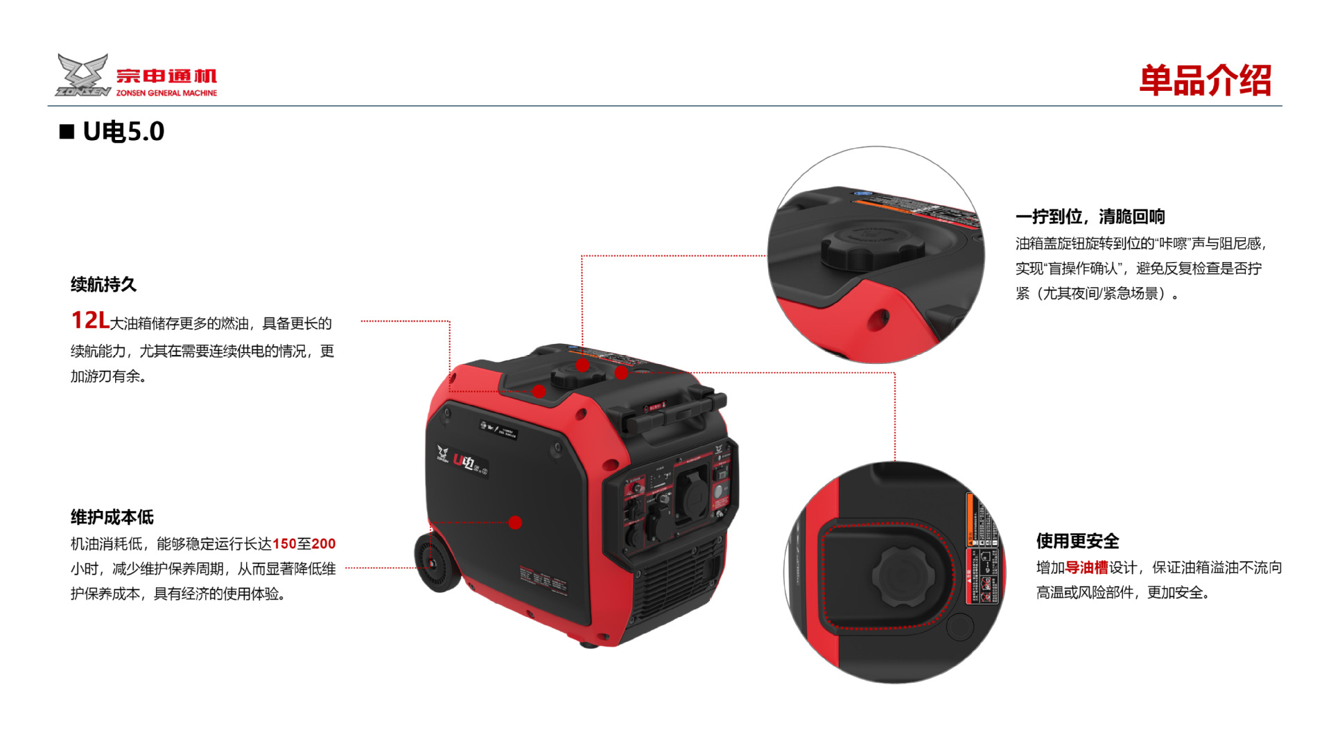 Zongshen Gasoline Generator Can Be Connected to European Standard 220V Generators for Outdoor Camping and Rvs, 6Kw Pure Copper Inverter