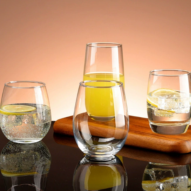 Сгущение домашнего стакана для воды Стеклянный стакан высокого уровня молочного молока Стакан для напитков Стеклянная чашка для горячего прозрачного стекла большой живот