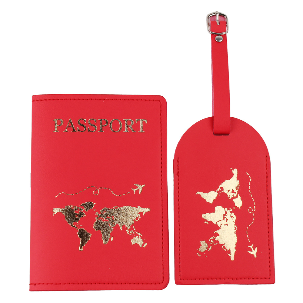 Listado de equipaje transfronterizo tarjeta de embarque de aeronaves PU en stock Mapa de cuero protección de pasaportes