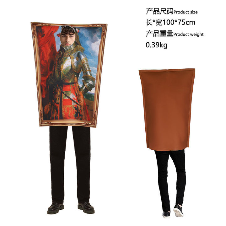 万圣节服饰蒙娜丽莎cos服壁画服饰校园活动表演服复合海绵连体衣|undefined