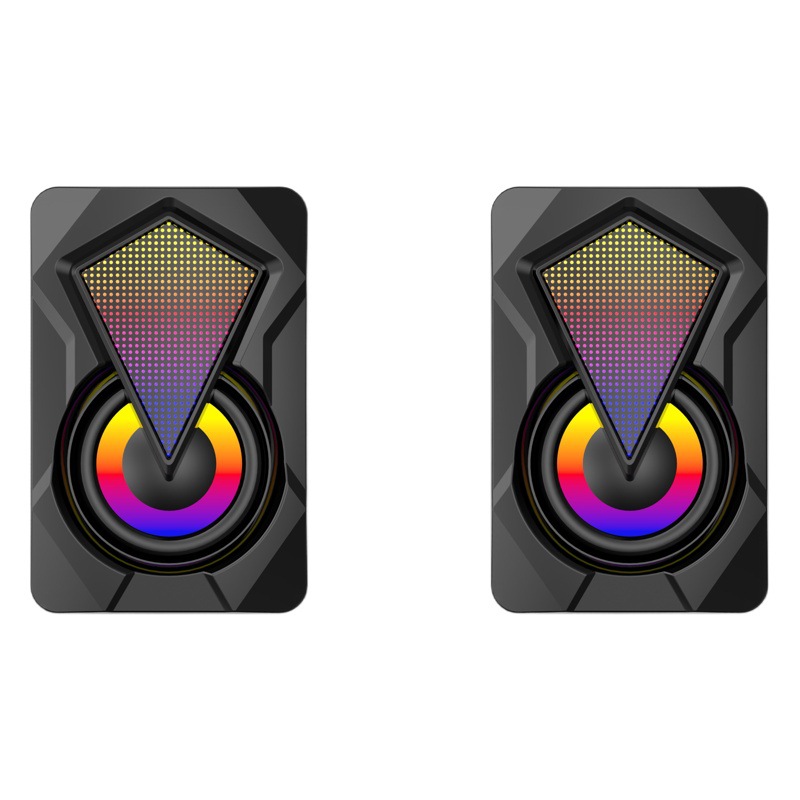 Mini altavoz RGB para computadora, altavoz multimedia portátil, iluminación LED, con cable, para hogar u oficina