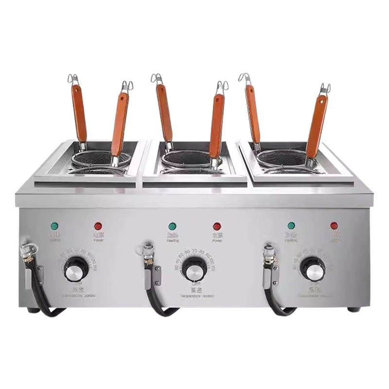 Настольная плита для приготовления лапши Коммерческая многофункциональная электрическая нагревательная лапша Пряный горячий горшок Суп Лапша Машина для приготовления лапши из нержавеющей стали Сковорода