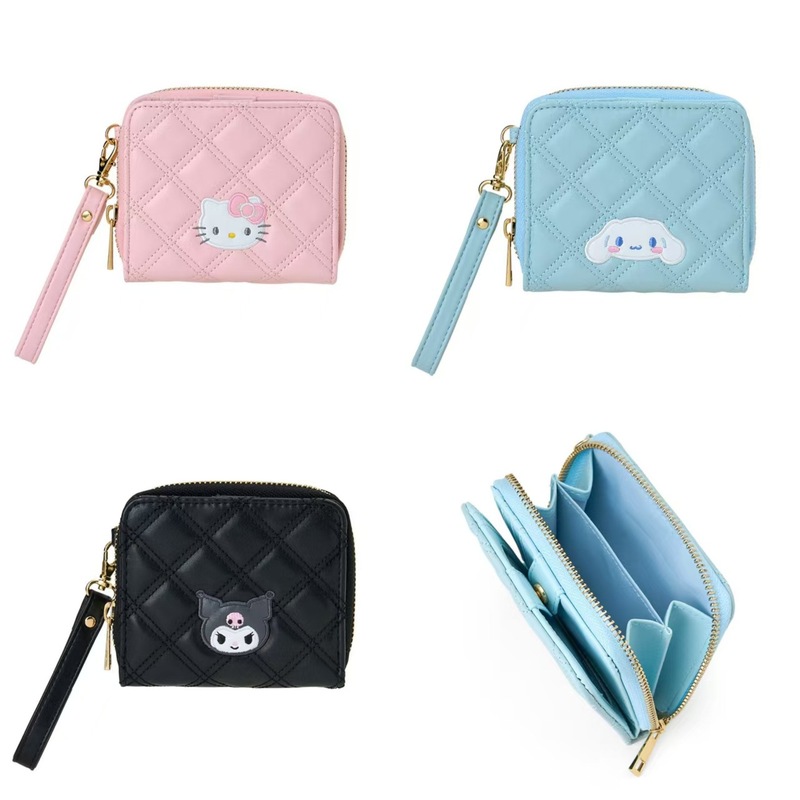 Factory Direct Supply New Cinnamon Dog Cartoon Quilted Bi-Fold Wallet Short Card Banknote Wallet Silver Wallet Kuromi