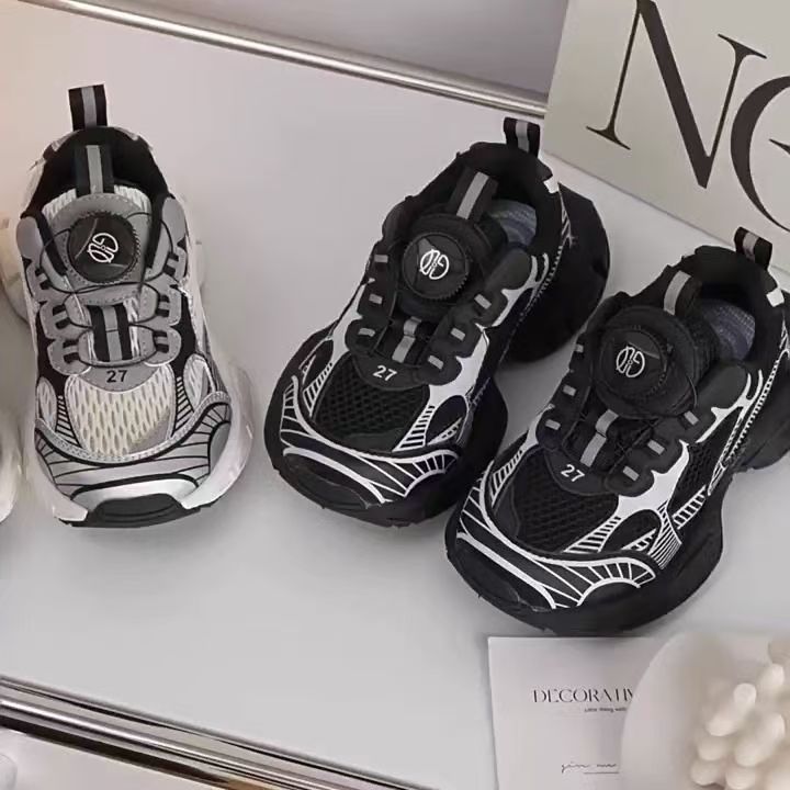 Zapatos respirables de malla para niños 2025 nuevo otoño para niñas zapatos casuales para padres, zapatos de running de suela suave para niños