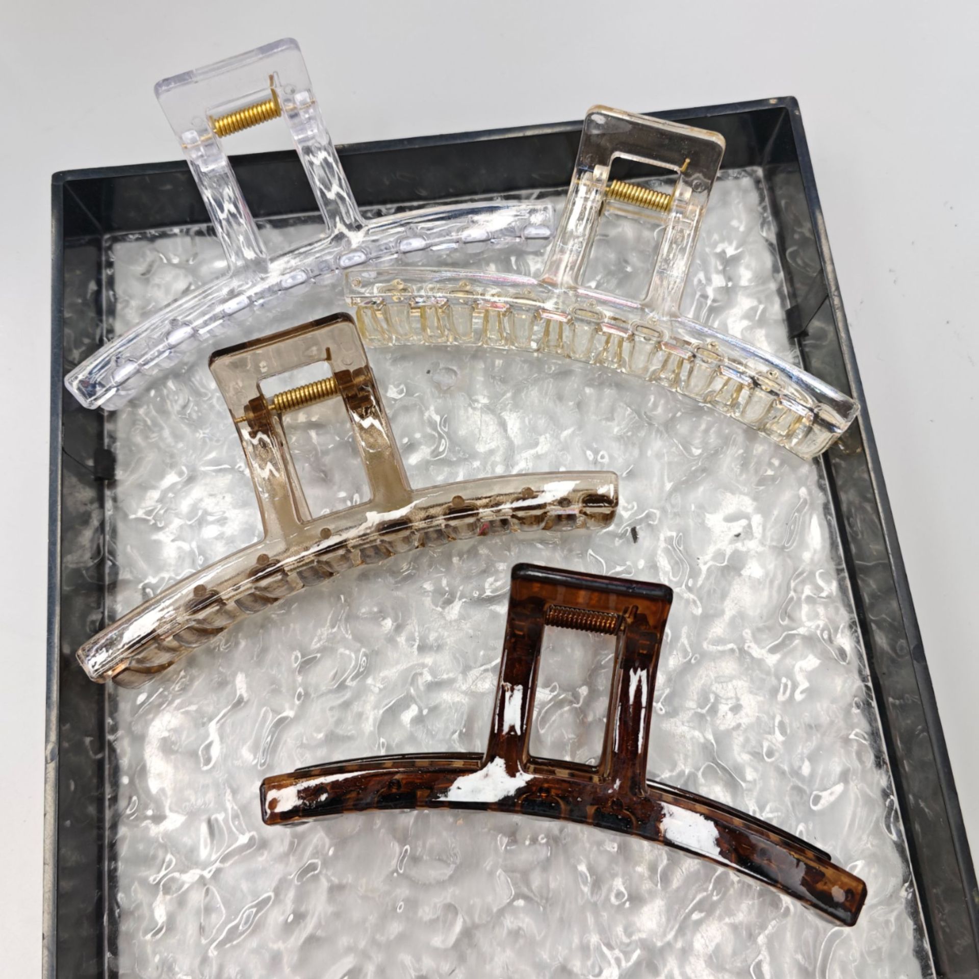 Korean-Style High-Transparency Claw Clip 13cm Cream Color Versatile Girl Hairpin for Thick Hair at the Back of the Head Shark Clip Hair Accessory