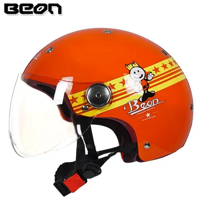 BEON motorcycle helmet men's and – Motorcycle Safety Supplies - bright-orangeyellow-boy-m