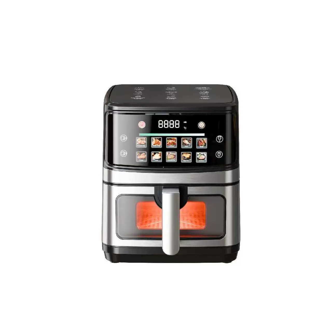 Visual Smart Air Fryer, нержавеющая сталь, сенсорный цветной экран, варианты от 4,5–15 л, США/ЕС/ВК