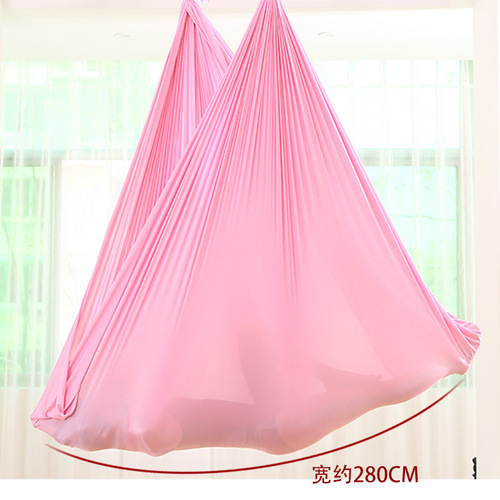 Wholesale yoga studio anti-gravity aerial yoga hammock elastic indoor hammock sling rope sling elastic fabric satin