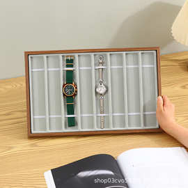 现货黑胡桃纹木质8位手表销售展示盘10位表带陈列盘项链手链盘