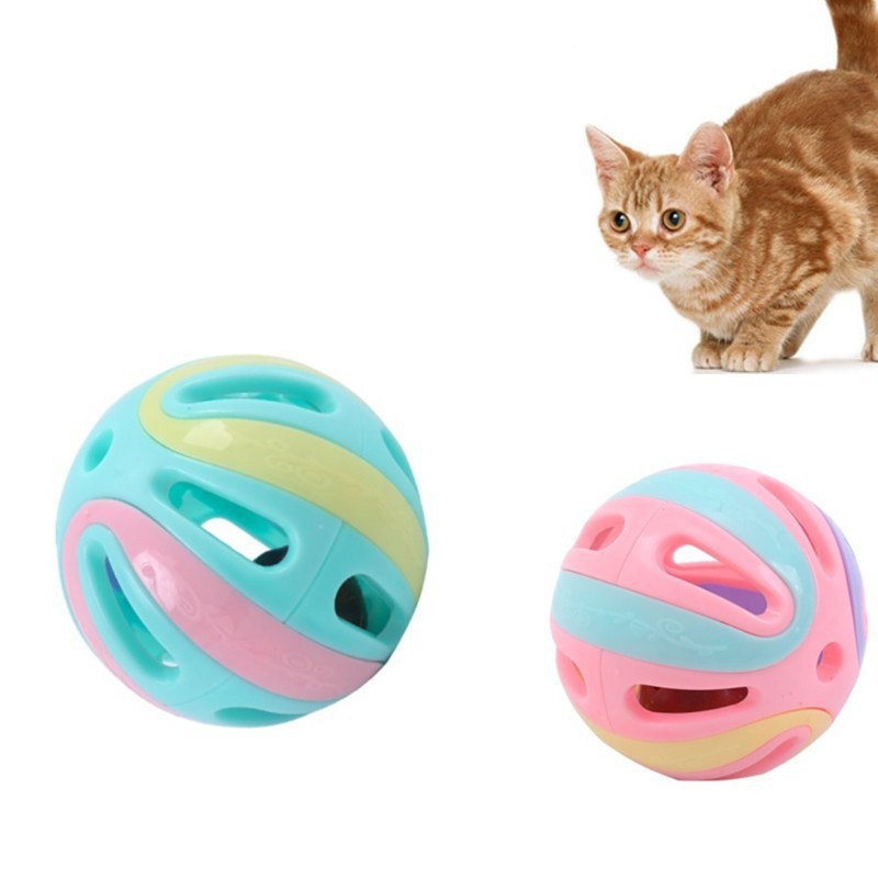 大号8CM 猫玩具铃铛球自嗨解闷发声铃铛逗猫啃咬球摇铃玩具球双色|undefined