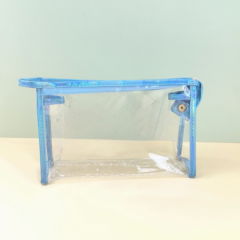 クロスボーダー透明化粧品バッグ、レターパッチ付き日焼け止めバッグ、夏のビーチの必需品アクセサリー、レーザーエッジングトイレタリーバッグ|undefined