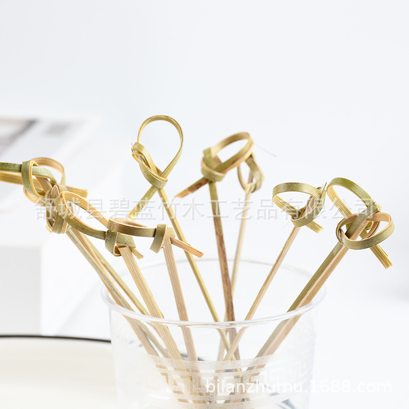 Arte desechable bambú en línea encantador pastel de amor bambú palo de flor nudo string de fruta palo de venta al por mayor