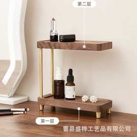 现货桌面置物架化妆品香水收纳架乐高娃娃水杯展示架实木调料架