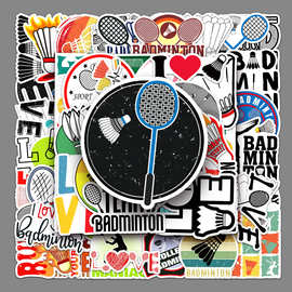50张羽毛球体育运动创意贴纸滑板行李箱笔记本电脑汽车摩托车装饰
