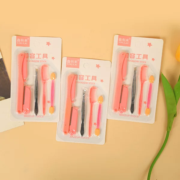 Eyebrow Shaping Eyebrow Razor Set Tweezers Eyebrow Comb Women's Eyebrow Razor Foldableing Beauty Tool with Replacement Blade