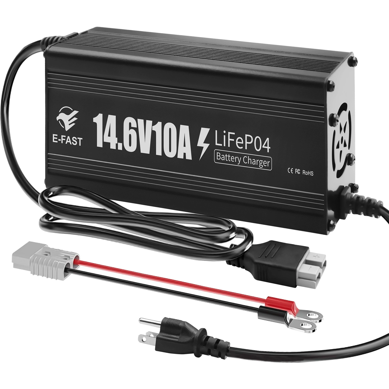 Зарядное устройство для литиевого аккумулятора 14.6V 10A с алюминиевым корпусом для трансграничной экспорта литий-железо-фосфатных аккумуляторов