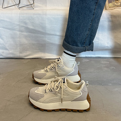 春夏網面阿甘鞋女運動休閒ins韓版百搭2023厚底增高老爹跑步鞋潮