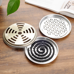 Household Iron Mosquito Coil Tray, Fireproof Grid Cover Mosquito Coil Stand with Sawtooth Base and Ash Receptacle, Nail-Tooth Mosquito Coil Box