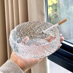 Ashtray, Stain-Resistant Glass, Creative, High-Looking, Fashionable Ashtray, Office, Large Capacity, Light Luxury, Home Business