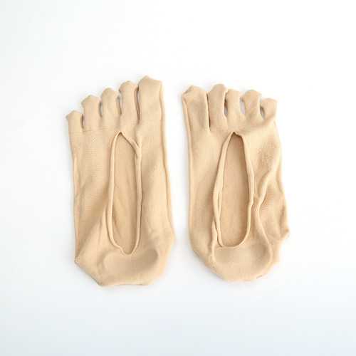 Five-finger socks for women, silk socks, shallow mouth yoga socks, thin dance toe socks, velvet five-toe socks, silicone heel boat socks