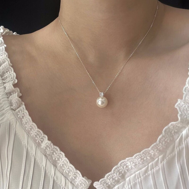 Princess Diana French Classic High-end All-match Pearl Pendant Necklace Simple Temperament Clavicle Chain Women's Atmosphere
