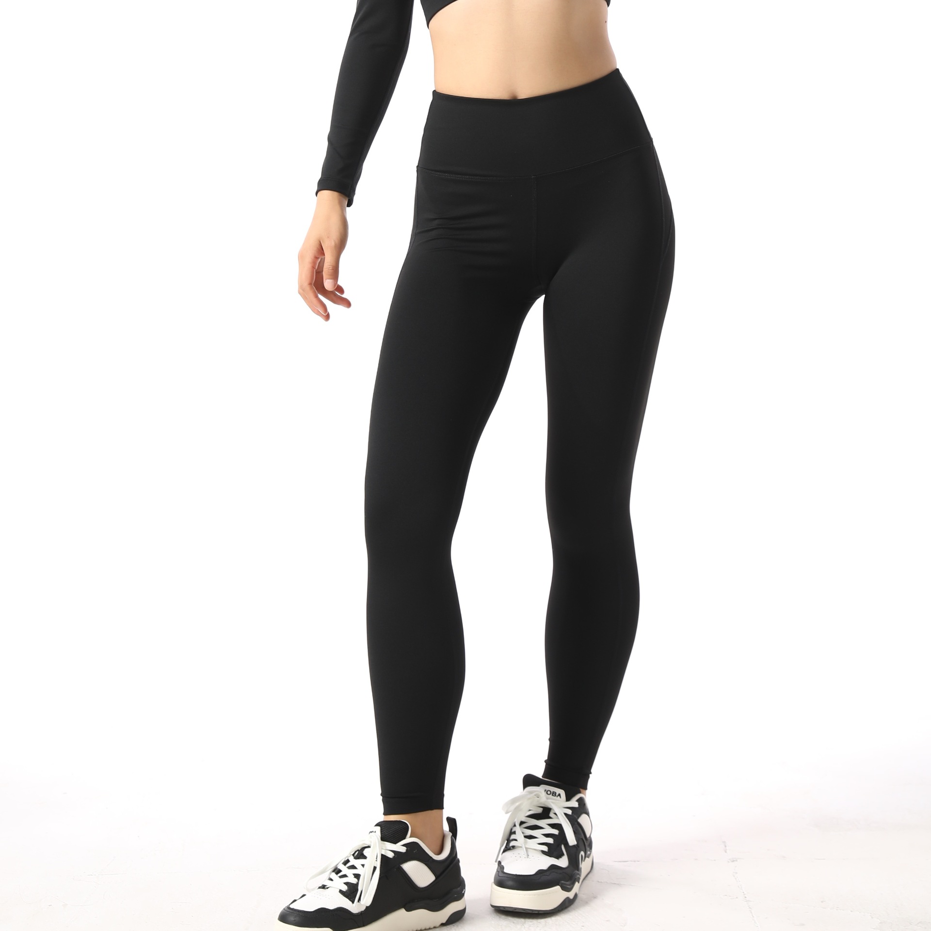 Pantalones de compresión de cadera transpirables y cómodos para eliminar el sudor. Pantalones de yoga de nueve puntos. Pantalones deportivos para correr.