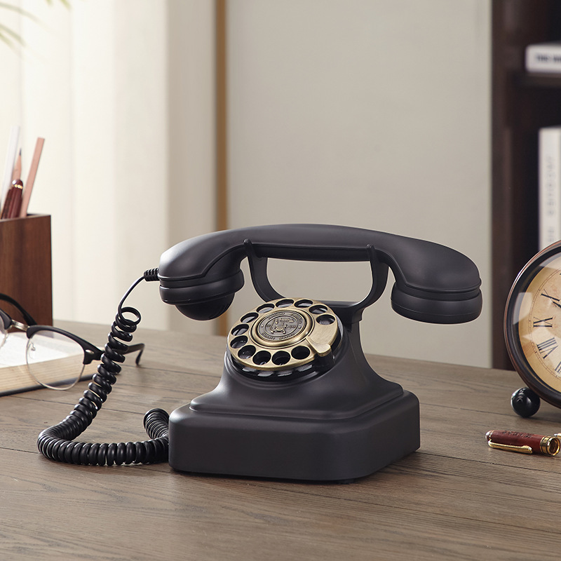 Paramount 1928 de estilo europeo antiguo teléfono retro giratorio dial teléfono fijo Hotel en casa teléfono fijo de lujo