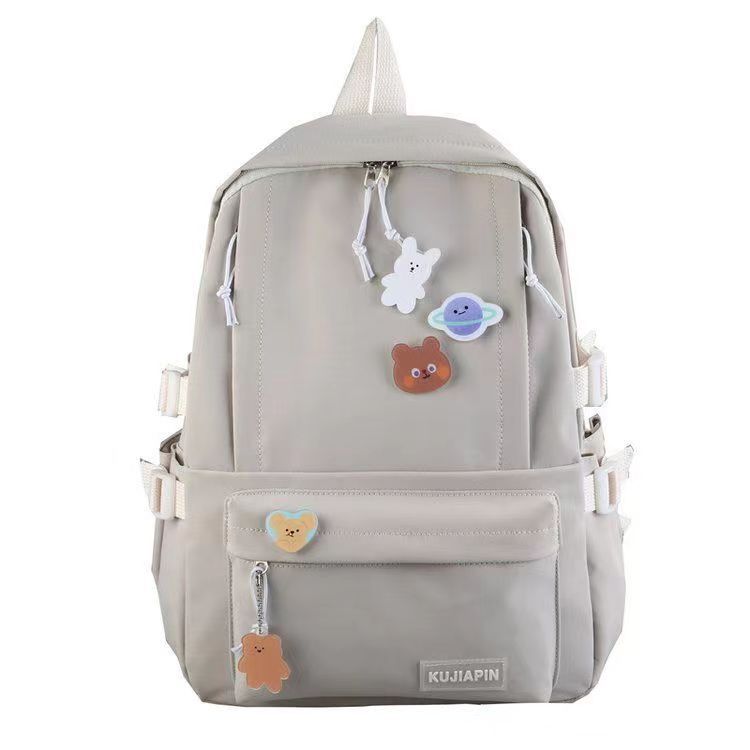 Mochila escolar para estudiantes de secundaria, mochila sencilla y ligera de estilo coreano de gran capacidad, mochila informal de color puro para niña
