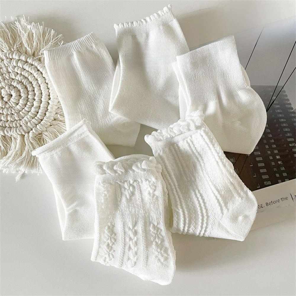襪子女春夏季薄款中筒襪可愛學生花邊襪JK制服堆堆襪百搭吸汗批發
