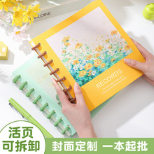 蘑菇扣活页笔记本本子开学季教师节礼品盖章本uv油画风笔记本定制