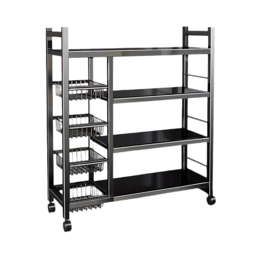 Fábrica directa de cocina canasta de verduras estante de almacenamiento multifuncional piso estante de almacenamiento multicapa estante de bocadillos estante de artículos diversos