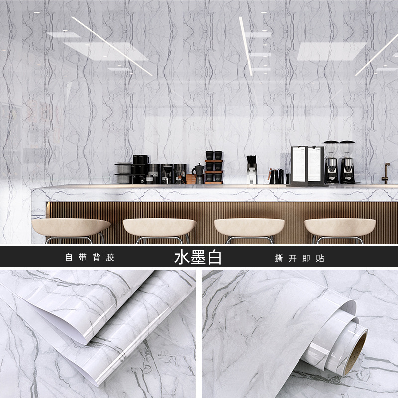 厨房台面贴纸防油污耐高温柜子桌子翻新贴纸防水防油自粘墙纸加厚|undefined