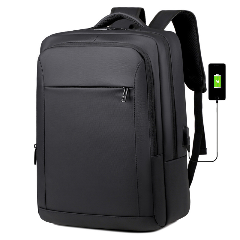 Custom logo printed backpack, large capacity, multifunctional laptop bag, cross-border men's business travel backpack