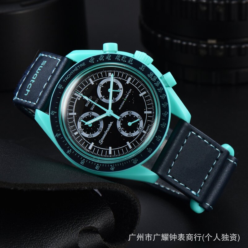 New Cross-Border Men's Fashion Hot-Selling Model Moon and Mercury Collaboration Planet Space Casual Chronograph Six-Hand Quartz Watch New Cross-Border Men's Fashion Hot-Selling Model Moon and Mercury Collaboration Planet Space Casual Chronograph Six-Hand Quartz Watch