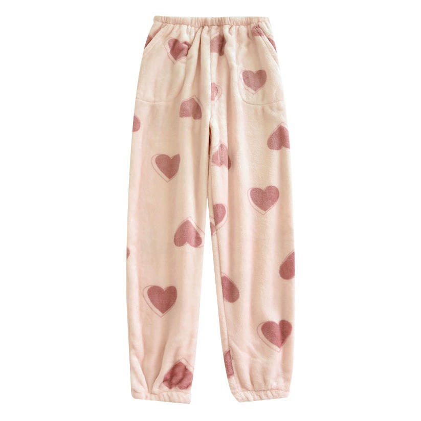2023 осенне-зимние женские Фланелевые Пижамные брюки утолщенные домашние брюки из кораллового флиса теплые и удобные зимние пижамные брюки с мультяшным принтом